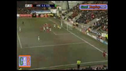 гол с пета на Маккелан от Абърдийн срещу Селтик за 4 - 4 (4 - 4) 