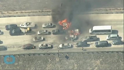Motorists Flee As Wildfire Destroys 20 Vehicles on California Freeway