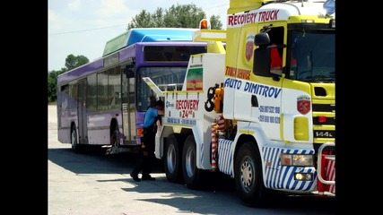 Пътна помощ Автокомплекс Димитров- Репатриране на аварирал автобус Milka 28.06.2012