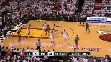 Milwaukee Bucks Vs Miami Heat April 23, 2013 Game #2 Full Highlights Nba Playoffs 2013 (low)