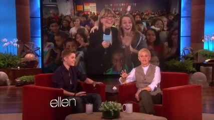 Justin Bieber в шоуто на Ellen!