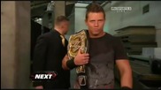 The Miz randomly shoves a guy backstage on Raw