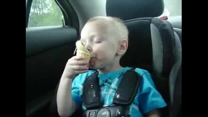 Little Kid On An Ice Cream High Sleepy Boy Vs Ice Cream Cone!