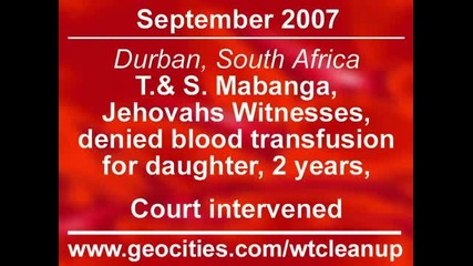 2007 - Кървавата година на сектата Свидетели на Йехова - Факти