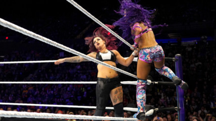Sasha Banks brutally smashes Ruby Riott into the canvas from the top rope: WWE Evolution 2018 (WWE Network Exclusive)