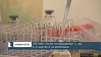 240 нови случая на коронавирус у нас, 6 са жертвите за денонощие