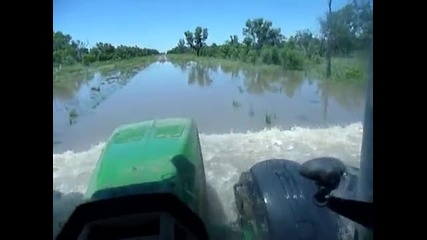 john deere 8345r going through deep water