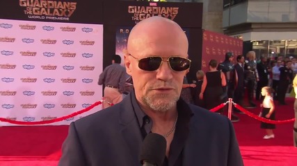 Интервю със звездата Майкъл Рукър на премиерата на филма Пазители на Галактиката (2014)