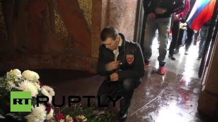 Germany: Night Wolves decry anti-Russian vandalism at Berlin's Soviet War Memorial