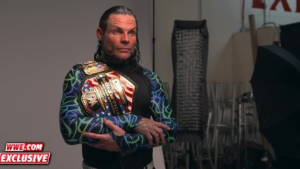 Jeff Hardy is photographed with his new United States Title: WWE.com Exclusive, April 16, 2018