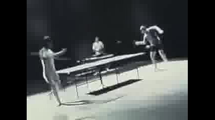 Bruce Lee plays ping pong with nunchuckflv