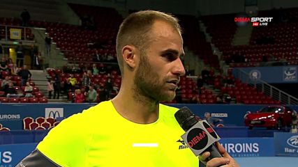 Щастливият Копил след класирането на 1/2-финал на DIEMA XTRA Sofia Open