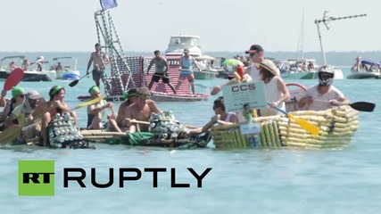 В Австралия си направиха състезание с лодки от бирени кенове
