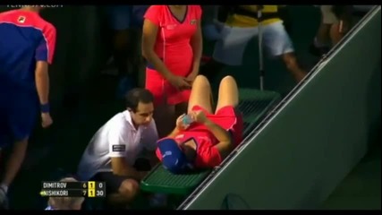 Dimitrov helps ballgirl - Miami 2014