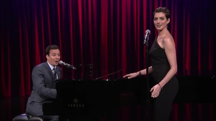 Jimmy Fallon and Anne Hathaway Sing Broadway Versions of Snoop Dogg, 50 Cent, and Kendrick Lamar