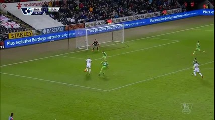 Суонси Сити - Съндърланд 2:4, Висша лига, 21-и кръг