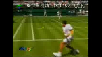 Wimbledon - Federer - Hrbaty - 1:0 Втори Сет!