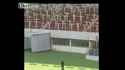 Nude Models Take Over Football Ground 