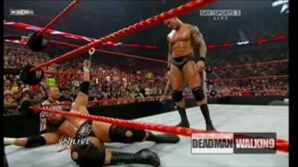 Randy Orton прави Ddt на Stefani Mcmahon и я целува пред Triple H !!! - Raw - 23.3.2009
