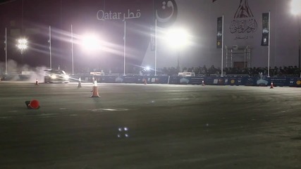 Drifting, Fmx, and Motorbike Stunt riding at night - Qatar Motorshow 2012