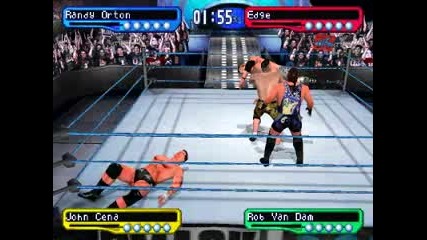 Randy Orton And Edge Vs John Cena And Rvd smackdown for ps1 my gameplay