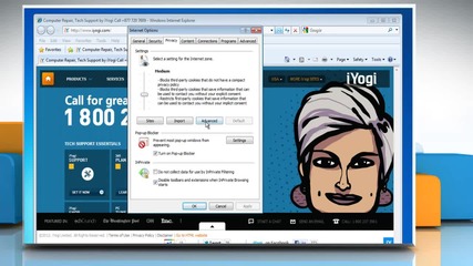 Internet Explorer®: Block third-party cookies
