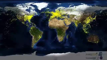 World Air Traffic 0 - 24 Hrs. View From Satellite 