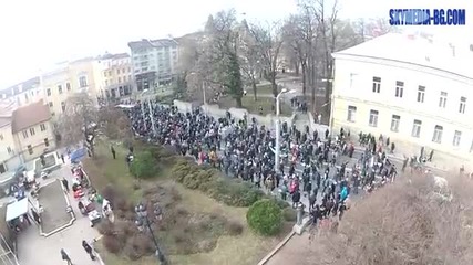 Протестите от София снимани във въздуха..
