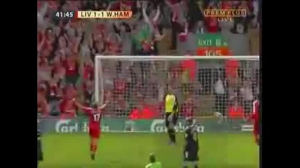 Първият гол на Daniel Agger за Liverpool