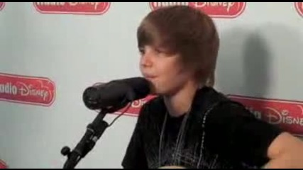 Justin Biebers One Time acoustic performance on Radio Disney 