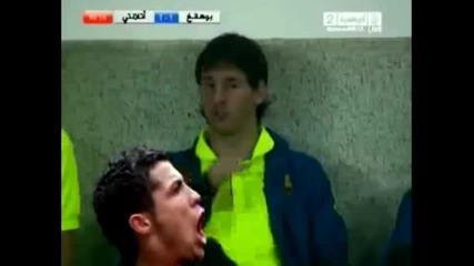 Messi slaps Ronaldo!!! - unseen tv footage