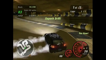 Need For Speed Underground 2 - drift of parkade drift 6 - 1 lap 