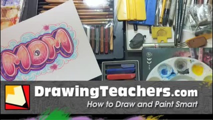 How to Draw Graffiti Letters - Write Mom in Bubble Letters