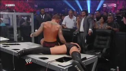 Gts countered into a Rko on announcer table