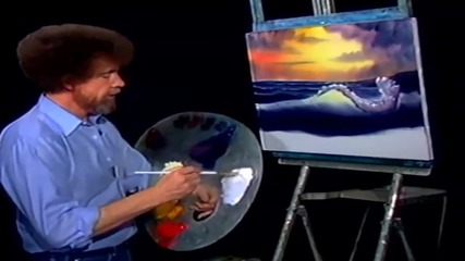 S10 Радостта на живописта с Bob Ross E10 - океан в залез ღобучение в рисуване, живописღ