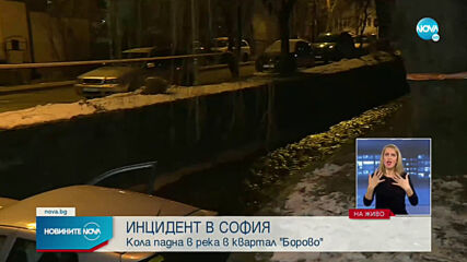 Кола падна в река в София
