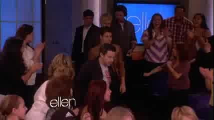 Джъстин посещава свои фенове при Ellen