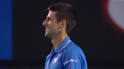 Did anyone tell Novak he won the set - Australian Open 2015