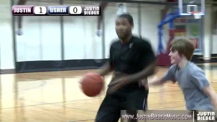 Justin Bieber Usher play One on One Basketball in Nyc 