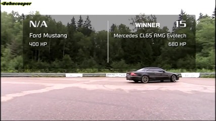 Ford Mustang Gt vs Mercedes Cl65 Amg Evotech