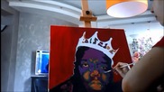 Надя рисува Notorious B.i.g. поп арт портрет