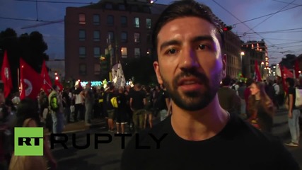 Italy: Kurdish protesters write "Erdogan Assassin" outside Milan's Turkish consulate