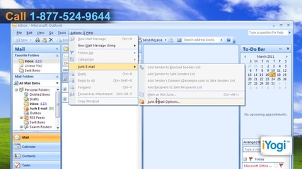 How to block an e-mail address in Microsoft® Outlook 2007 on Windows® Xp?