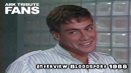 Великата звезда Жан - Клод Ван Дам дава интервю за филма си Кървав Спорт (1988)