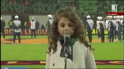 Крисия Тодорова пее Химна и Моя страна, моя България пред 42 000 публика на стадион Васил Левски