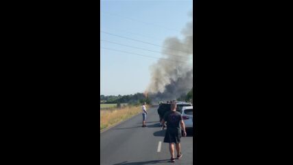 Самозапалил се автобус по пътя за гр. Карлово