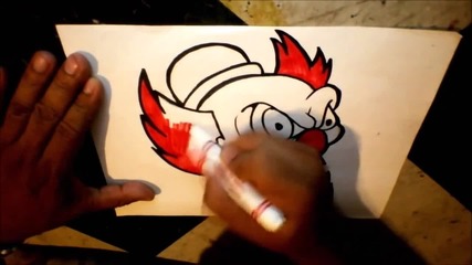 Drawing a Angry Clown speed drawing