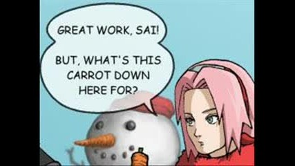 naruto sakura sai snowman no snowwoman funny 
