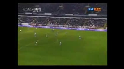 David Villa goal from half court