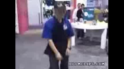 cool elderly dancing man